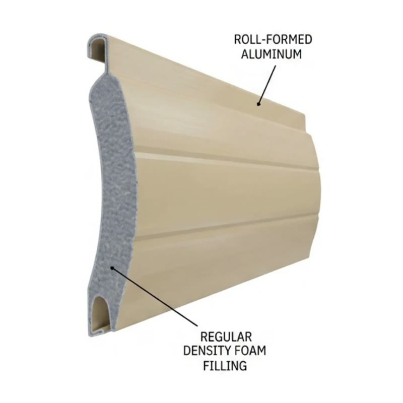 I 4000 roll-formed aluminum slat with regular density foam filling