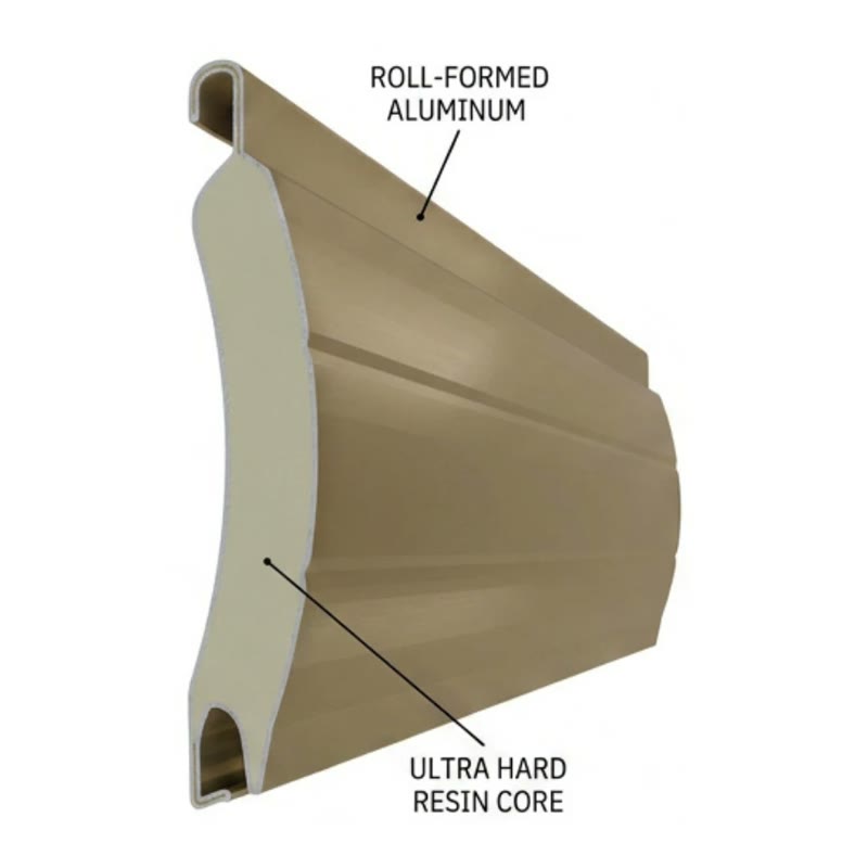 I 4400 roll-formed aluminum slat with ultra hard resin core